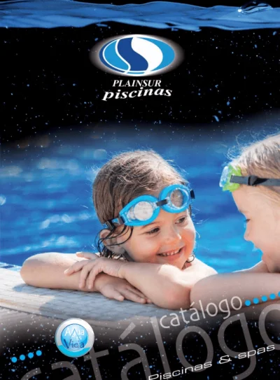 Portada del catálogo de piscinas de Plainsur